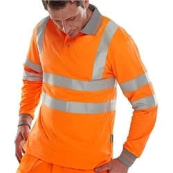 Image of Polo Shirt Long Sleeved Orange XXL