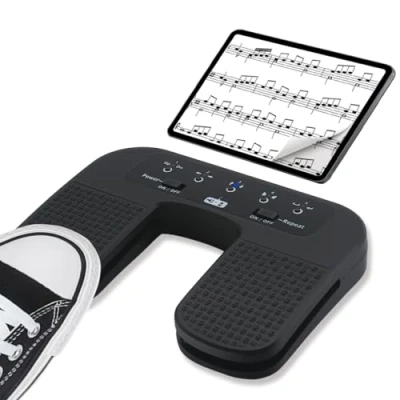 Image of Tavsou Bluetooth Page Turner Pedal For Tablets Smartphones rechargeable Anti Skid Pad (Plus)