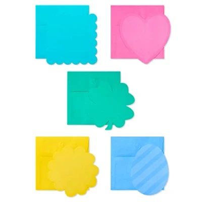Image of American Greetings Single Panel Blank Cards with Envelopes for Valentine&#039;s Day, Birthdays and All Occasions, Spring Shapes &amp; Colors (100 Count)