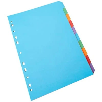 Image of Concord 10 Part Assorted Heavy Weight Bright A4 Divider