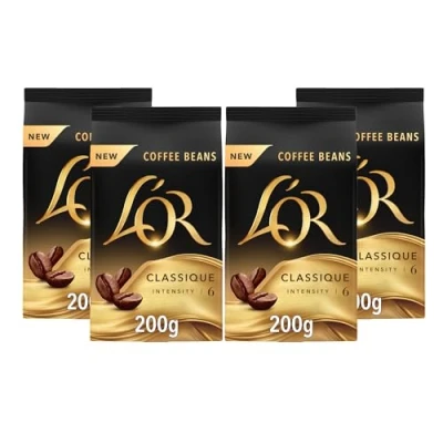 Image of L&#039;OR Classique Coffee Beans 200g Intensity 6 (4 x 200g, 800g Total)