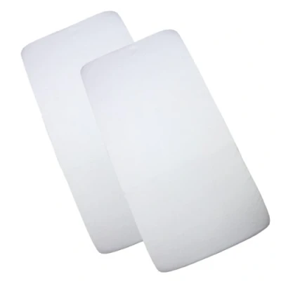 Image of BabyPrem Baby Pack of 2 Fitted Cotton Travel Cot Sheets 95 x 65cm White