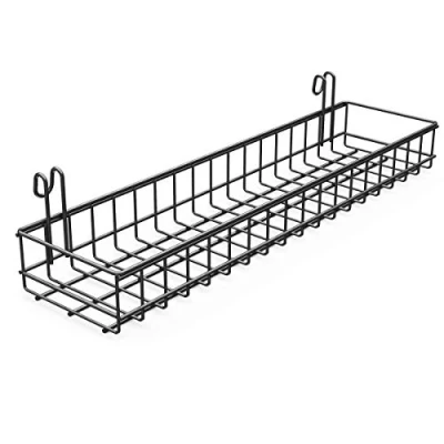 Image of ANZOME Wall Grid Basket, Wire Basket With Hook, Mount Organizer for Panel(Black)