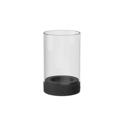 Image of Villeroy &amp; Boch Manufacture Rock Home hurricane lamp size M, 12 x 19.5 cm, black