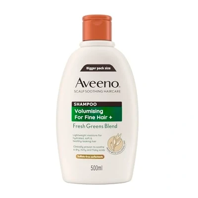 Image of Aveeno Haircare Volumising Fresh Greens Blend Shampoo, 500ml