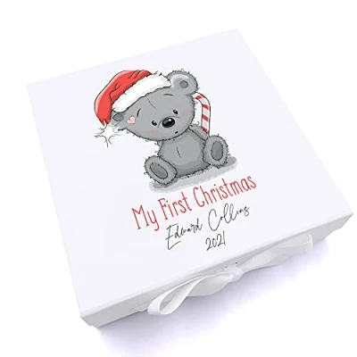 Image of ukgiftstoreonline Personalised My First Christmas Keepsake Memory Box Gift (Large)