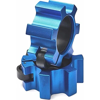 Image of Metal Olympic Barbell Clamps 2inch Heavy Duty Exercise Collars,Weight Clips for 2&quot; Barbell,Quick Release Weight Weightlifting, Lifts Strength Fitness Training 1 Pair Blue