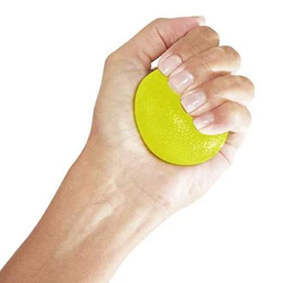 Image of PEDIMEND Silicone Massage Therapy Grip Ball (1PCS) Egg Shaped Stress Relief Exercise Relieve Joint Pain in Hand, Wrist and Forearm (YELLOW)