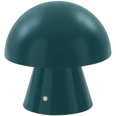 Image of Lindby LED rechargeable table lamp Nevijo, petrol, Ø18cm, USB, dimmable