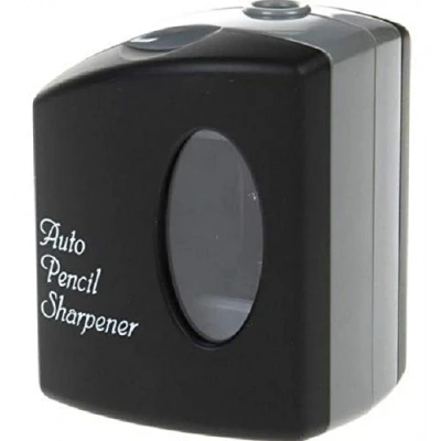 Image of HSD Automatic Single Hole Electric Desktop Pencil Sharpener Battery/Mains Operated (Black)