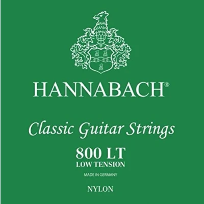 Image of Hannabach classical guitar strings Series 800 Super low Tension silver plated complete set, 800SLT, for (silver copper wire, tension, guitars beginners).