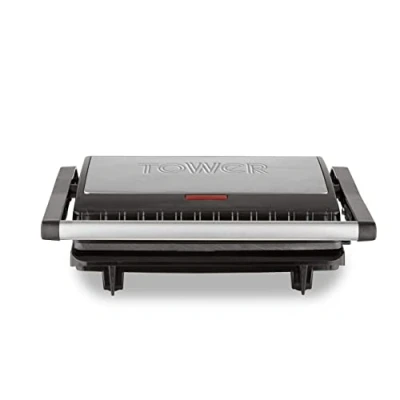 Image of Tower 750W Panini Grill Cerastone Stainless Steel