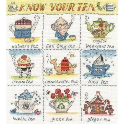 Image of Bothy Threads Counted Cross Stitch Kit Know Your Tea