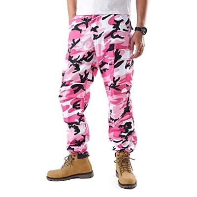Image of Mens Fashion Bright Camouflage Cargo Pants Military Combat Style BDU