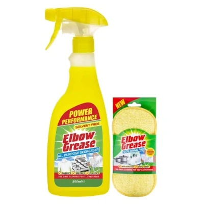 Image of Elbow Grease All purpose Degreaser Spray 500 ml Effective Cleaner Formula for Kitchen, Fabric, and Metallic Surfaces with Scrubbing Pad