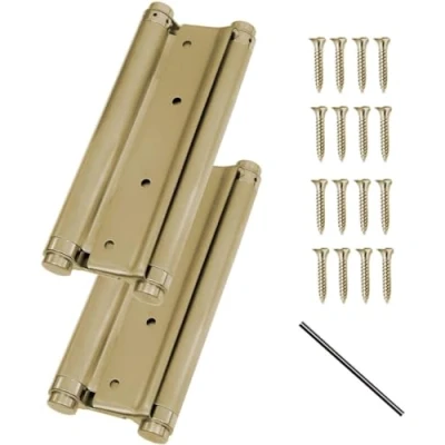 Image of Pair of 8&#039;&#039; Heavy Duty Cafe Saloon Door Hinges Double Action Spring Hinge Stainless Steel Self Closing 200mm (Bronze)