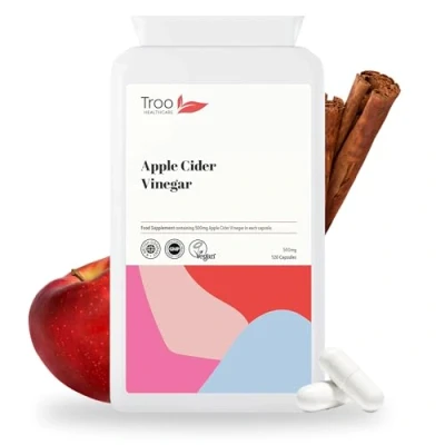Image of Apple Cider Vinegar Supplement (500mg) 120 Capsules UK Manufactured to GMP Standards