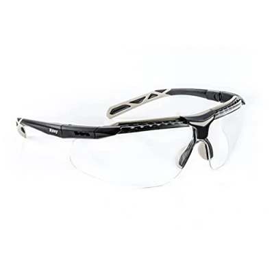Image of Riley Flux Safety Glasses Ultra Lightweight Protective Work Eyewear with Soft Nose Bridge (Clear Lens)