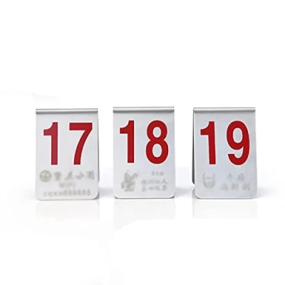 Image of TONGDY Metal Place Cards, Tent Style table number stands, Stackable for Restaurants Cafes Bars Wedding (Size : 1 20)
