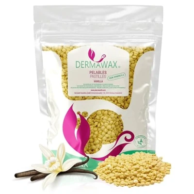 Image of 1kg Titanium Vanilla Wax Low Temperature Premium Hot Beads Film for Depilation, Full Body Hair Removal non Strip Waxing