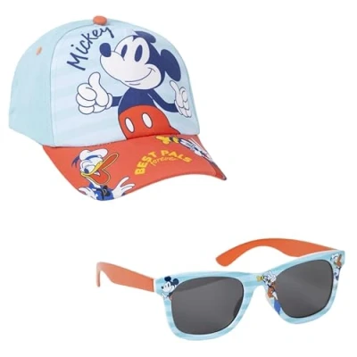 Image of CERDÁ LIFE&#039;S LITTLE MOMENTS Unisex Kid&#039;s Mickey Hat and Sunglasses Set, Multicolor, Standard