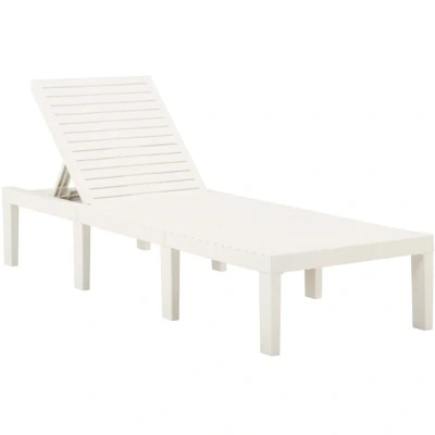 Image of vidaXL Sun Lounger Plastic White