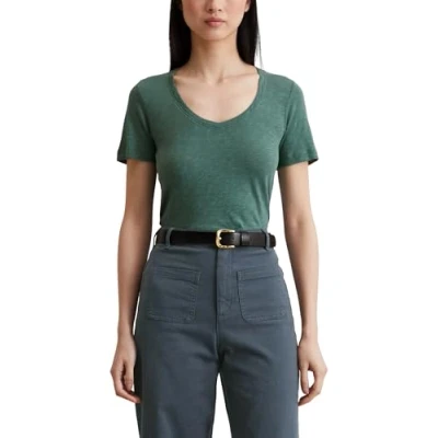 Image of Marc OߴPolo Women&#039;s Organic Cotton T Shirt with V Neck, Green (Summer Pine), XL