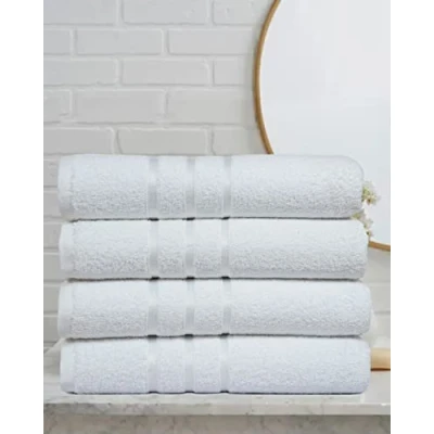 Image of ZIMEL HOMES 4x Large Bath Sheets 100% Combed Cotton Premium Big Towels Pack of 4 (Pack Towels, White)