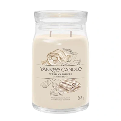 Image of Yankee Candle Signature Scented Warm Cashmere Large Jar with Double Wicks Soy Wax Blend Long Burning