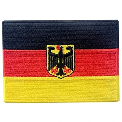 Image of German Coat of Arms Flag Embroidered Patch Germany Eagle Iron On Sew Bundesdienstflagge