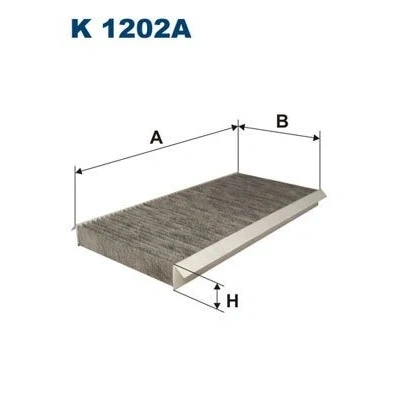 Image of 1698300118, 1698300218, A1698300118, A1698300218 Pollen Filter FILTRON K 1202A Activated Carbon 393mm 182mm 32mm MERCEDES BENZ: A Class
