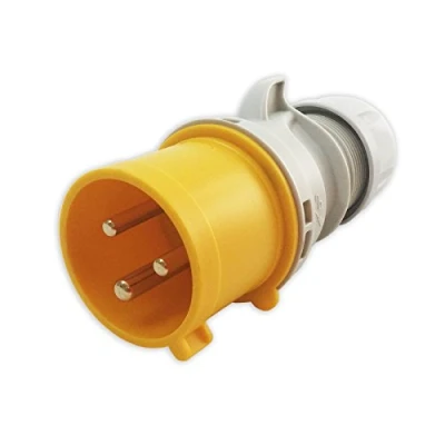 Image of 32amp 110v Yellow Site Ceeform Cable Mount Male Plug. 3 Pole PCE (023 4)