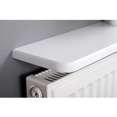 Image of White Rounded Radiator 1 Shelf 48x6 inch 120x15x1.8cm