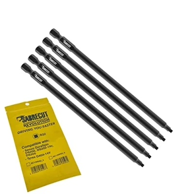 Image of 5 x SabreCut SC130SQ2_5 130mm SQ2 Compatible with SENCO DuraSpin DS200 DS202 14V DS205 EA0123 and TYREX D404 Autofeed Collated Drywall Screwdriver Gun Bit Single Ended Square No.2 Heavy Duty