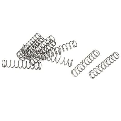 Image of sourcingmap Compression Spring,304 Stainless Steel,4mm OD,0.4mm Wire Size,20mm Free Length,Silver Tone,10Pcs