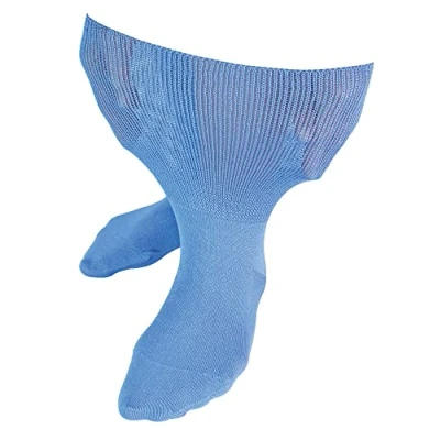 Image of Dr.Socks Extra Wide Bamboo Oedema Socks Mens &amp; Ladies for Swollen Feet Ankles Legs Diabetics (9 11, Blue)
