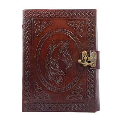 Image of OVERDOSE Horse Leather Journal Antique Handmade Unlined Paper Bound Sketchbook Drawing Notebook Vintage Brown Diary 5&quot;x7&quot; inches 12 x 17 cm
