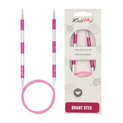 Image of KnitPro SmartStix Circular Needle 100cm 6.00mm 3pcs, Pink