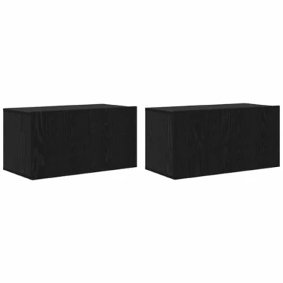 Image of vidaXL TV Furniture Set Oak Black Engineered Wood Small