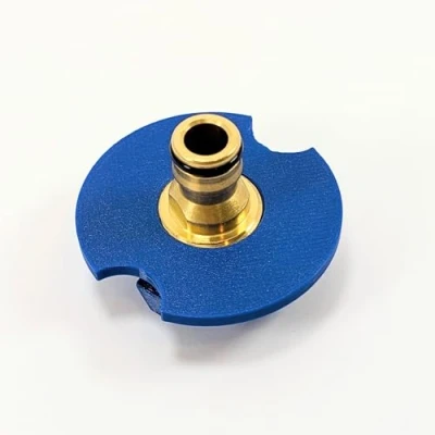 Image of 3D Cabin Motorhome Water filler cap with hose connector for quick fill : ROLLER ADAPTER TYPE BLUE