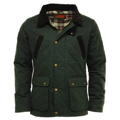 Image of Mens Game Oxford British Made Quilted Wax Jacket Olive