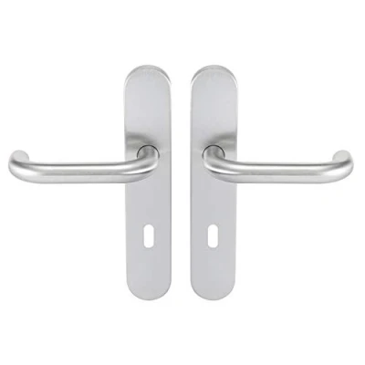 Image of Bricard 666462 Set of Stainless Steel Handles on Tempo Plate New Wave Chambre, Interior Door with Key
