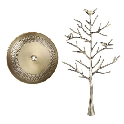 Image of Earringtree Stand, Fashion Jewelry Earring Ring Necklace Bracelet Display Storage Holder, Vintage Birds Tree Branch (antique Bronze)