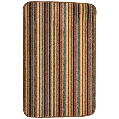 Image of Dandy by William Armes, Ios Stripe Indoor Washable Rug, Brown, 80 x 50