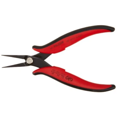Image of Hakko CHP PN 2006 Long Nose Pliers, Pointed Nose, Flat Outside Edge, Smooth Jaws, 32mm Jaw Length, 1.2mm Width, 3mm Thick Steel
