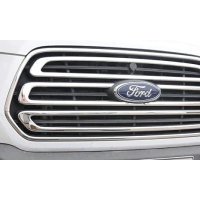 Image of Chrome Front Grill &amp; Frame Cover Set for Transit MK8 Van [5 Pieces]
