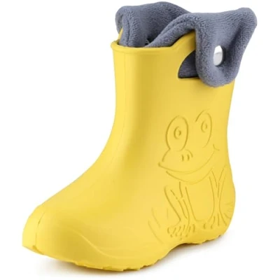 Image of Ladeheid Children&#039;s Girl&#039;s Boy&#039;s EVA Wellington Boots Rain Shoes LA CA 04 (Yellow, 11.5/12.5 UK Child)