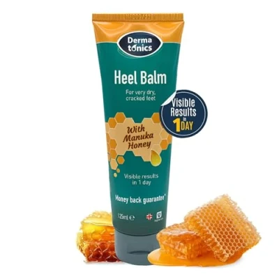 Image of Dermatonics Fast Acting Manuka Honey Heel Balm Nourishing Formula for Rough and Cracked Heels Hydrates Softens Dry Feet Suitable Diabetics 125 ml