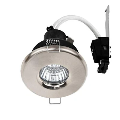 Image of MiniSun Pack of 4 Bathroom/Shower/Soffit IP65 Rated Brushed Chrome GU10 Recessed Ceiling Downlights