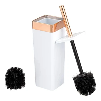 Image of bremermann Savona Toilet Brush Holder Square White Rose Gold